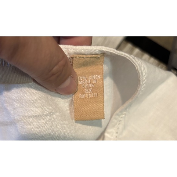 Kate Hill Woman‎ 3X White 100% Linen Sleeveless Tank Top Blouse Lightweight - Picture 5 of 5